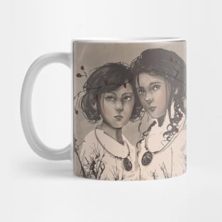 Sisters Vintage Illustration Mug